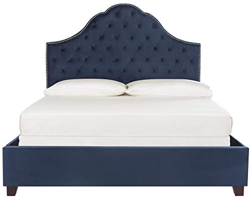 Home Beckham Contemporary Navy Velvet Bed, Full, view 2