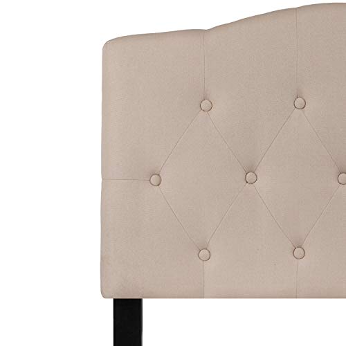 Twin Tufted Headboard | Adjustable Bed Rail Slots, Fabric Upholstered, view 7