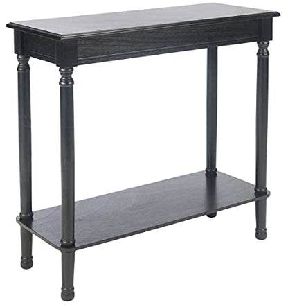 SAFAVIEH Furniture - Tinsley Rectangle Console Table - Black - Solid Wood - Farmhouse Turned-Leg Design - Ideal for Entryway, Living Room, Hallway, 28"W x 11.75"D x 28"H (CNS5724B)