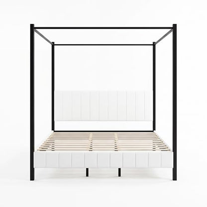 King Size Upholstered Canopy Bed Frame, view 7