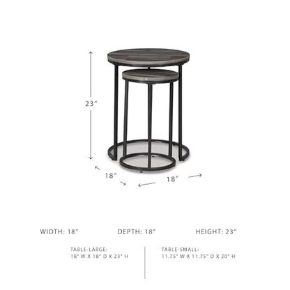 Black and gray industrial nesting accent tables, set of two, view 4