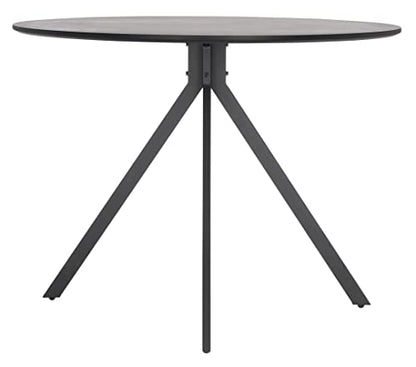 SAFAVIEH Home Collection Skyden Mid-Century Modern Black Round Top Dining Table