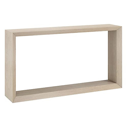 55" Wooden Rectangular Console Table Entryway Table, Sofa Table with Wooden Shelf for Entryway, Living Room, Couch, Hallway, or Office, Beech White