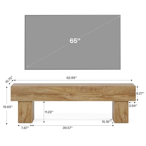 Tribesigns 63" TV Stand, Farmhouse Entertainment Center, view 3