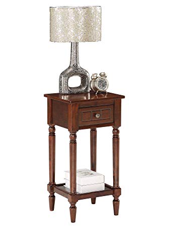 French Country Khloe 1 Drawer Accent End Table 14" - Traditional Farmhouse Side Table with Storage Drawer and Shelf for Living Room, Espresso