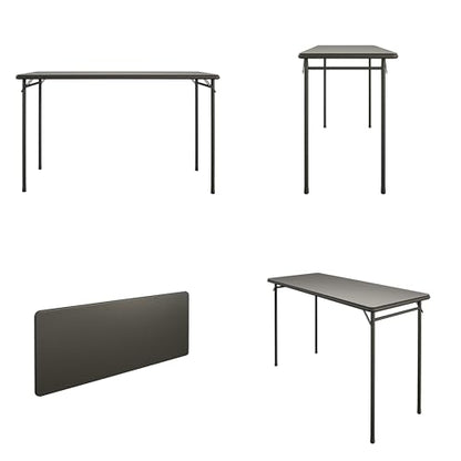 20" x 48" Vinyl Top Folding Table, Black