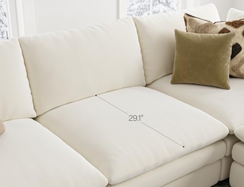 Cloud Couches for Living Room L Shaped Sectional Couch with Ottoman Deep Plush 4 Seats Sofa Modern Sofa for Apartment