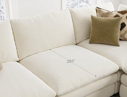 Cloud Couches for Living Room L Shaped Sectional Couch with Ottoman Deep Plush 4 Seats Sofa Modern Sofa for Apartment