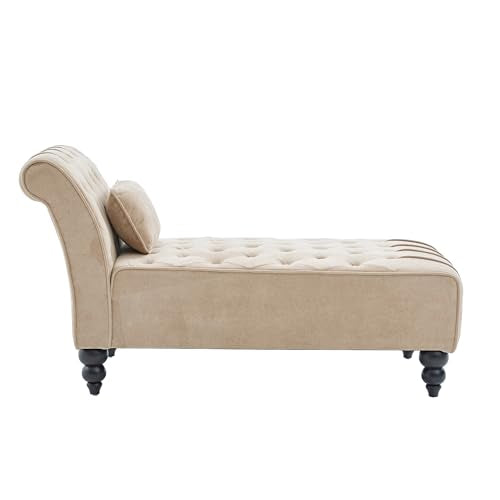 Rafaela Velvet Upholstered Chaise Lounge Chair Indoor with Lumbar Pillow, view 8