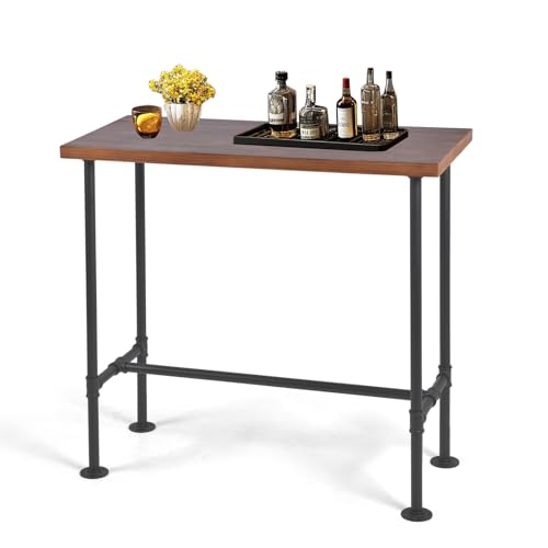 Rustic Dinner Table for Kitchen Dining Room 41.3inch Height Industrial Rectangle Bar Table Farmhouse Narrow Pub Table Vintage Display Stand in Hallway