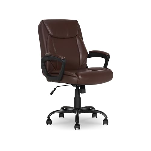 Classic Puresoft PU Padded Mid-Back Office Chair with Armrest, Height Adjustable, view 2