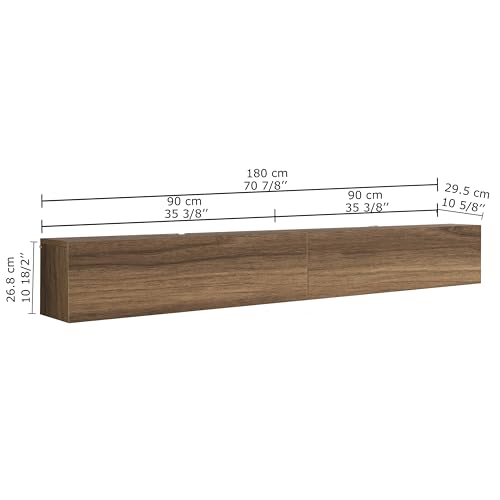 Walnut Floating TV Stand for 65–80 Inch TV, view 6