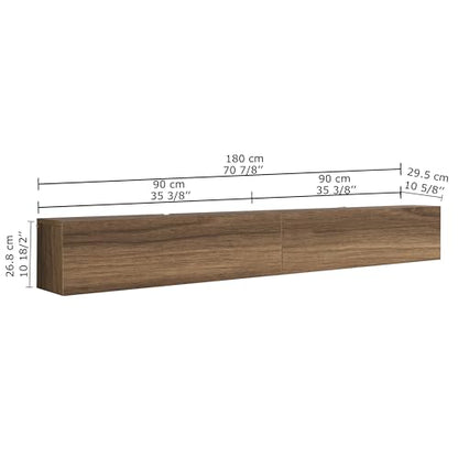 Walnut Floating TV Stand for 65–80 Inch TV, view 6