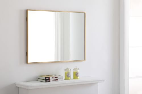 Monet 32" x 24" Rectangle Metal Frame Mirror in Black