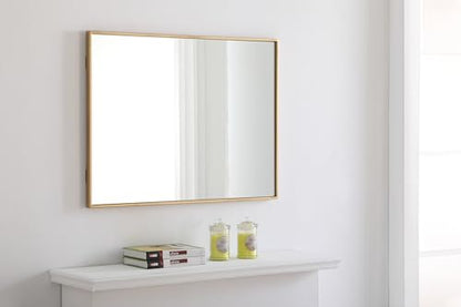 Monet 32" x 24" Rectangle Metal Frame Mirror in Black