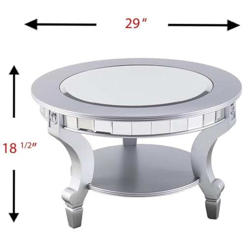 SEI Furniture Lindsay Glam Round Mirrored Coffee Table