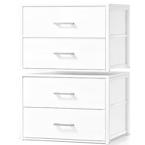 Closet Drawers for Clothes, 2 Pack, 4 Drawers Stackable, 21.2" Wide, view 2