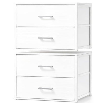 Closet Drawers for Clothes, 2 Pack, 4 Drawers Stackable, 21.2" Wide, view 2
