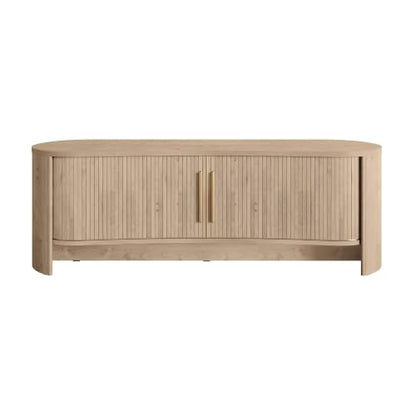 OVE Decors Sarah 59" Modern Media Console in Light Oak, Gold Hardware, view 4