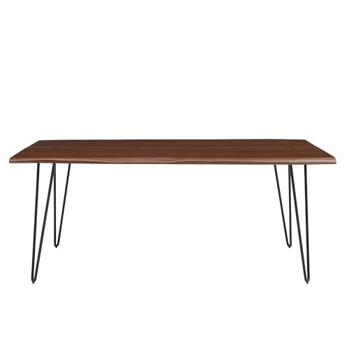 Ardor Dining Table 74 Inch Live Edge Acacia Wood Black Walnut Finish Modern Kitchen Room Entertaining Home Furniture Quality Stylish Elegant Durable Refined Versatile