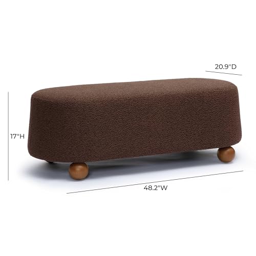Tov Furniture Jaine Brown Boucle Large Ottoman