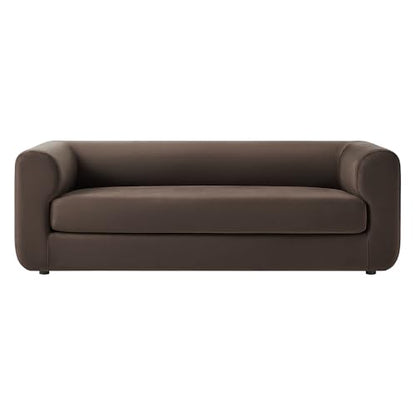 Leif Performance Velvet Upholstered Sofa – 89 Inch Modern Tuxedo Sofa – Comfy 3 Seater Velvet Couch
