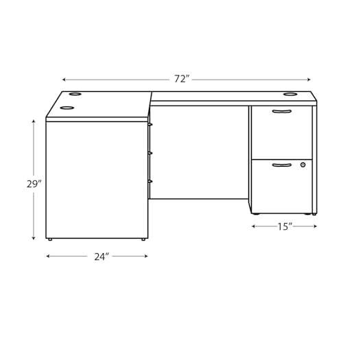 MOD L-Desk with Dual Pedestals, Home Office L Shape Executive Desk with Drawers, view 5