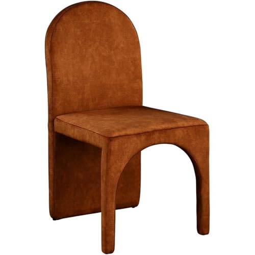 Meridian Furniture 803Cognac-SC Summer Collection Modern | Contemporary Velvet Upholstered Dining Side Chair with Steel Frame, 18.5" W x 22.5" D x 35.5" H, Cognac, Set of 2