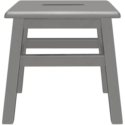 Solid Hardwood Step Stool, 12.25 Inches, Gray | Fully Assembled, For Adults and Kids