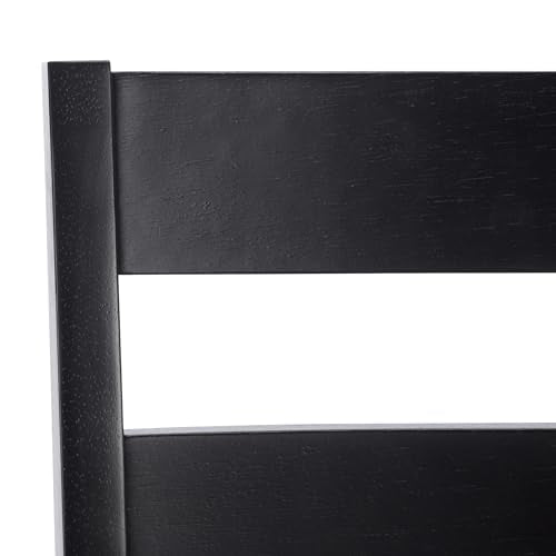SAFAVIEH Home Collection - Silio Black Wood Ladder Back Dining Chair Set of 2, Classic Farmhouse Style Seating (DCH9213C-SET2)