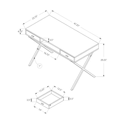 Hassyee Multi-use Rustic Computer Desk with X-Design Metal Base, view 3