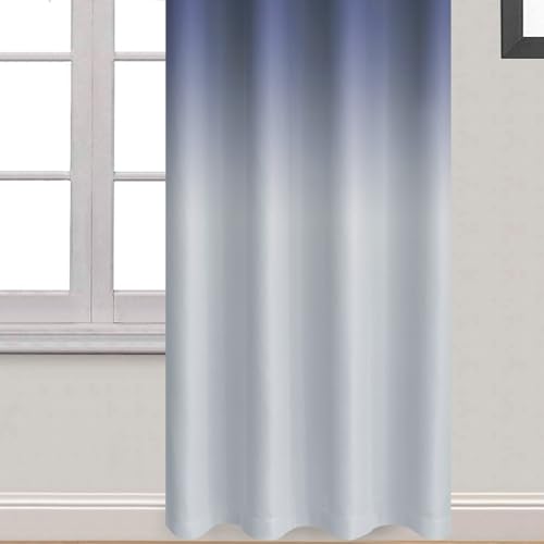 84 Inch Blue and Greyish White Ombre Curtains Room Darkening,52x84