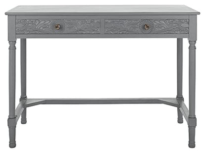SAFAVIEH Home Collection Ryleigh Distressed Grey 2-Drawer Computer Table Office Desk