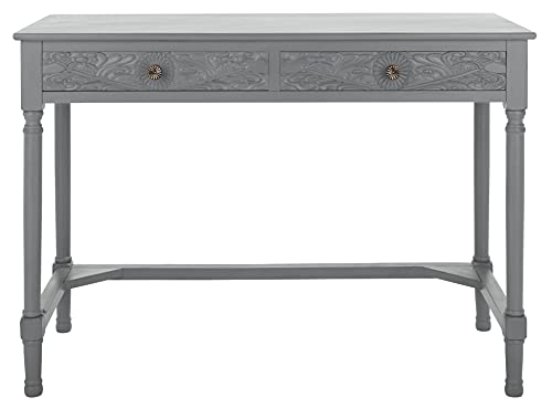 SAFAVIEH Home Collection Ryleigh Distressed Grey 2-Drawer Computer Table Office Desk