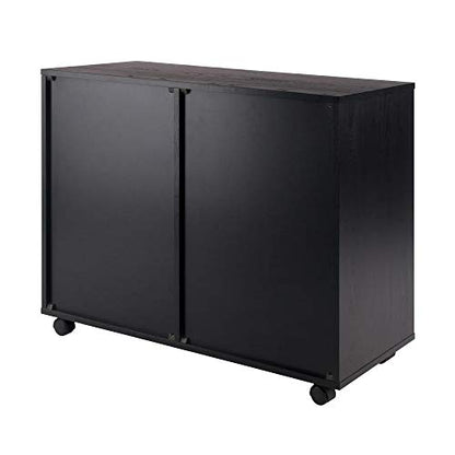 Wood Halifax 2-Section Mobile Storage Cabinet - Stylish, Versatile, Easy to Move