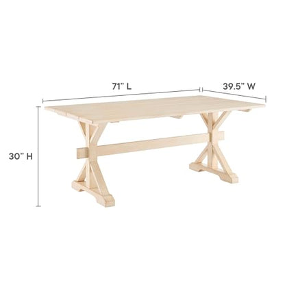 Windchime 71Inch Dining Table Solid Wood Natural Finish Modern Kitchen Room Entertaining Home Furniture Quality Stylish Elegant Durable Refined Versatile Contemporary