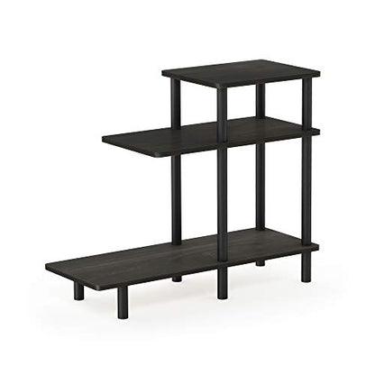 Turn-N-Tube 3-Tier Sofa Side Table, Espresso/Black, 31.5 in x 11.61 in x 25.63 in