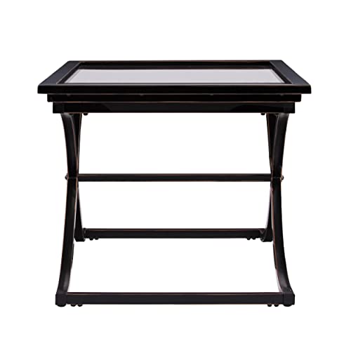 Vogue Cocktail Table - Black - Transitional Design, Black Glass and Wood - Ideal for Living Room, Family Room (CK9940)