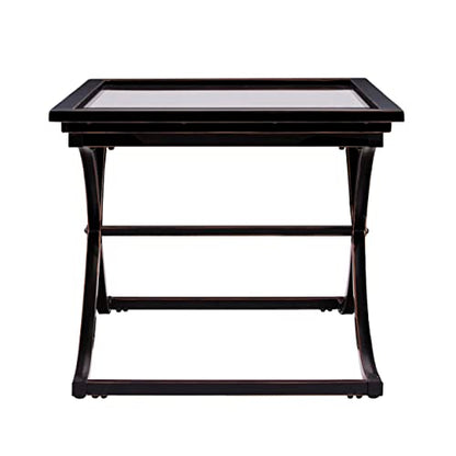 Vogue Cocktail Table - Black - Transitional Design, Black Glass and Wood - Ideal for Living Room, Family Room (CK9940)