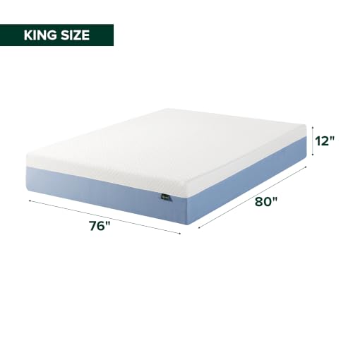 Zinus 12 Inch King Cooling Essential Memory Foam Mattress, Medium Feel, view 3