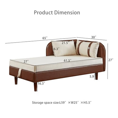 PU Leather Chaise Lounge Chair Indoor, view 5