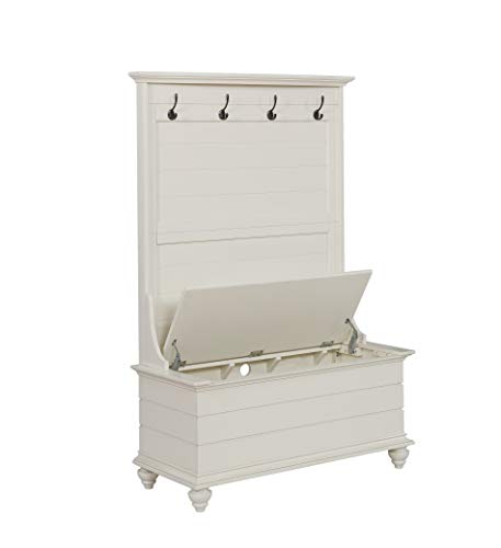 Powell Furniture Hall Tree, White, 40.1/2" x 18" x 64"