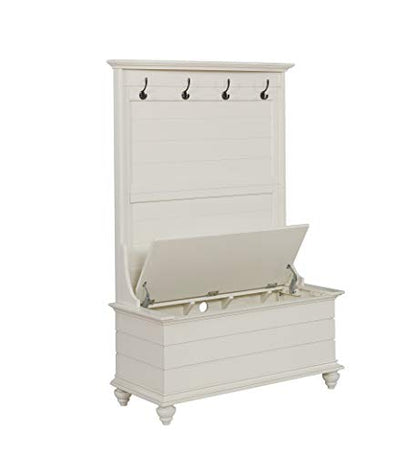 Powell Furniture Hall Tree, White, 40.1/2" x 18" x 64"