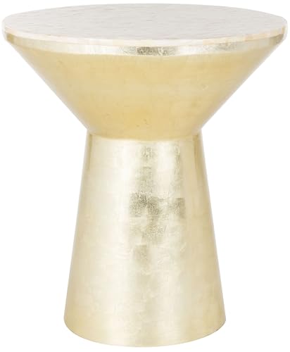 Safavieh Home Collection Fae Mosaic Top Round Pink Champagne and Gold Side Table