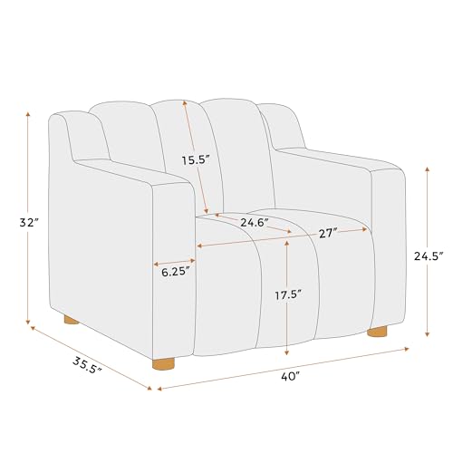 Oversized Accent Chair, Modern Living Room Chairs, Comfy Boucle Fabric Upholstered Armchair for Bedroom, Office, Waiting Room (Dark Gray)