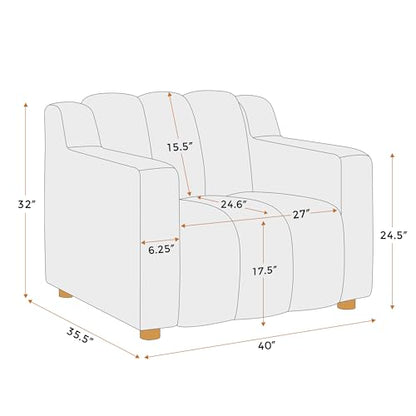 Oversized Accent Chair, Modern Living Room Chairs, Comfy Boucle Fabric Upholstered Armchair for Bedroom, Office, Waiting Room (Dark Gray)