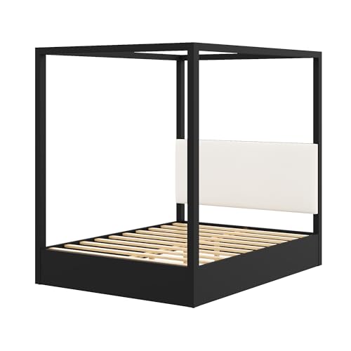 Concur Wooden Canopy Bed Frame Queen Size with Headboard, view 6