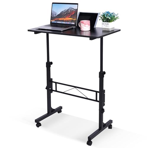 Standing Desk Adjustable Height, Mobile Stand Up Desk with Wheels, view 2