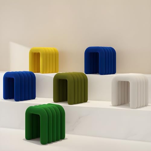 Modern Flannel Pouf Ottoman Footrest - Comfortable Upholstered Foot Stool for Living Room & Bedroom Decor, Stylish Corner Seat Furniture
