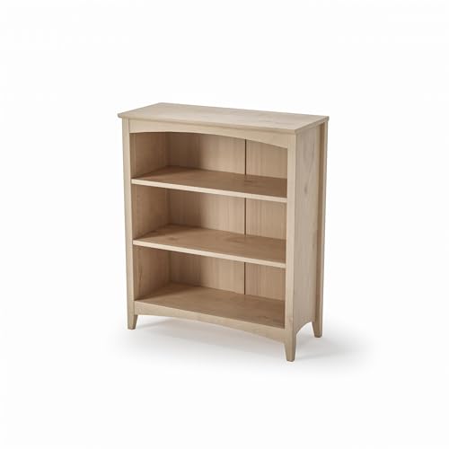Shaker Style 3 Shelf Bookcase/Solid Wood / 36" High/Adjustable Shelving/Closed, view 2